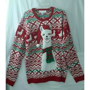 Jolly Sweaters Womens Ugly Christmas Sweater Red L